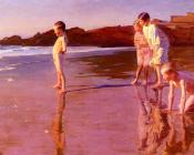 贝尼托雷沃列多科雷亚 - Children On The Beach At Sunset, Valencia